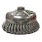 Weiler 6" Single Row Knot Wire Cup Brush .023" Steel Fill 5/8"-11 UNC Nut 12856 - alternate 1